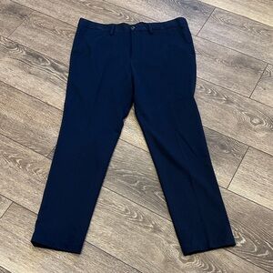 Selected Homme Men's Navy Blue Dress Pants Flat Front